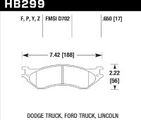 Колодки тормозные HB299F.650 HAWK HPS передние LINCOLN / DODGE / FORD