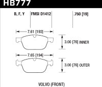 Колодки тормозные HB777F.750 HAWK HPS; передние VOLVO XC60; XC90