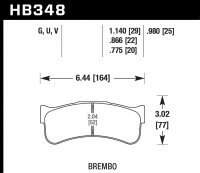 Колодки тормозные HB348D1.14 HAWK ER-1