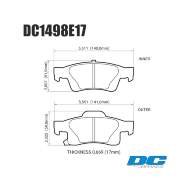 Колодки тормозные DC1498E17 DC Brakes RT.2 задние Jeep Grand Cherokee WK2/Dodge Durango 201 - Колодки тормозные DC1498E17 DC Brakes RT.2 задние Jeep Grand Cherokee WK2/Dodge Durango 201