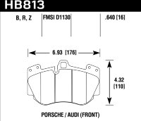 Колодки тормозные HB813B.640 HAWK HPS 5.0 Porsche Cayenne Turbo 9PA 2007-2010 передние