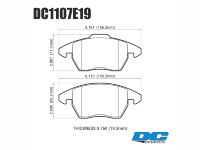 Колодки тормозные DC1107E19 DC Brakes RT.2 перед. AUDI A3 / VW GOLF 5,6 , PASSAT CC, B6, B7