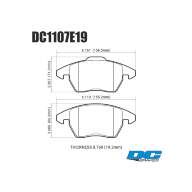Колодки тормозные DC1107E19 DC Brakes RT.2 перед. AUDI A3 / VW GOLF 5,6 , PASSAT CC, B6, B7 - Колодки тормозные DC1107E19 DC Brakes RT.2 перед. AUDI A3 / VW GOLF 5,6 , PASSAT CC, B6, B7