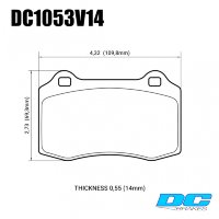 Колодки тормозные DC1053V14 DC Brakes Street STR.S, Brembo тип A, C, F; JBT CM4P1