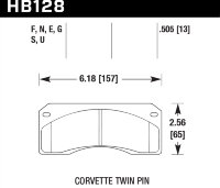 Колодки тормозные HB128U.505 HAWK DTC-70 Corvette Twin Pin 13 mm
