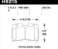 Колодки тормозные HB215N.630 HAWK HP Plus