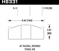 Колодки тормозные HB331G1.17 HAWK DTC-60 AP Racing, Brembo 30 mm