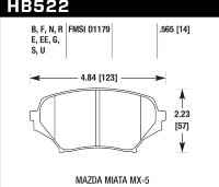 Колодки тормозные HB522G.565 HAWK DTC-60 передние MAZDA MX-5 NC