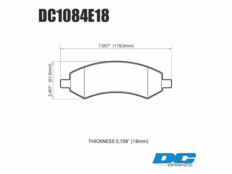 Колодки тормозные DC1084E18 DC Brakes RT.2, перед DODGE RAM 1500, DURANGO