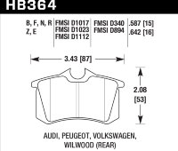 Колодки тормозные HB364E.587 HAWK Blue 9012 Audi A3, A4, A6, A8, S3, S4, S6, S8 & TT - Rear