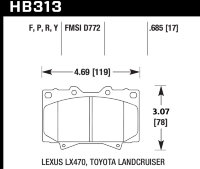 Колодки тормозные HB313B.685