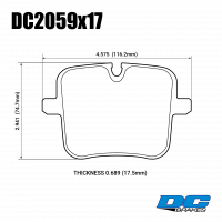 Колодки тормозные DC2059E17 DC Brakes RT.2 задние BMW M5 F90;  X3 G01, X5 G05, X6 G06, X7 G07 M Perf