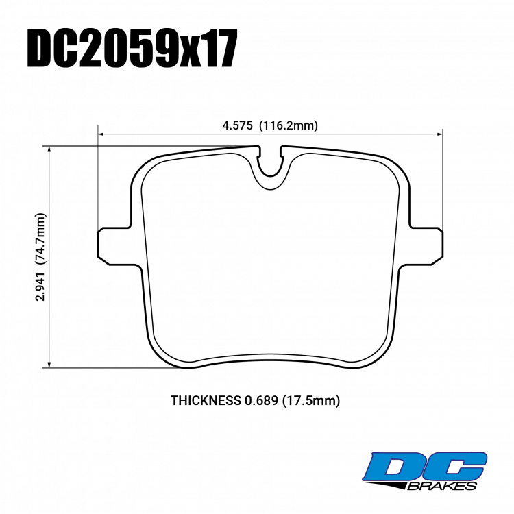 Колодки тормозные DC2059E17 DC Brakes RT.2 задние BMW M5 F90;  X3 G01, X5 G05, X6 G06, X7 G07 M Perf