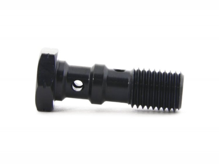 Болт (штуцер) двойной для banjo M10x1.25 L=30 mm алюминий ЧЕРНЫЙ, Goodridge 993-03-32DBK
