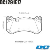 Колодки тормозные DC1291E17 DC Brakes RT.2 перед  AUDI RS6 MK3 4F; RS7 4GA, AMG GL 63