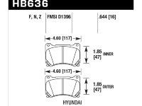 Колодки тормозные HB636N.644 HAWK HP Plus