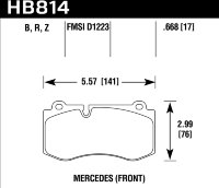 Колодки тормозные HB814B.668 HAWK HPS 5.0 Mercedes-Benz CL550  передние