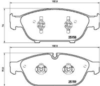 Колодки тормозные DC1549E19 DC Brakes RT.2 перед AUDI A6 4G2, C7, 4GC; A7 4GA, 4GF; ALLROAD 4GH;