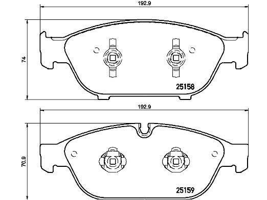 Колодки тормозные DC1549E19 DC Brakes RT.2 перед AUDI A6 4G2, C7, 4GC; A7 4GA, 4GF; ALLROAD 4GH;