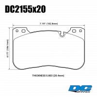 Колодки тормозные DC2155E20 DC Brakes RT.2 перед BMW M5 F90; M8 F92; X5M G05; X6M G06
