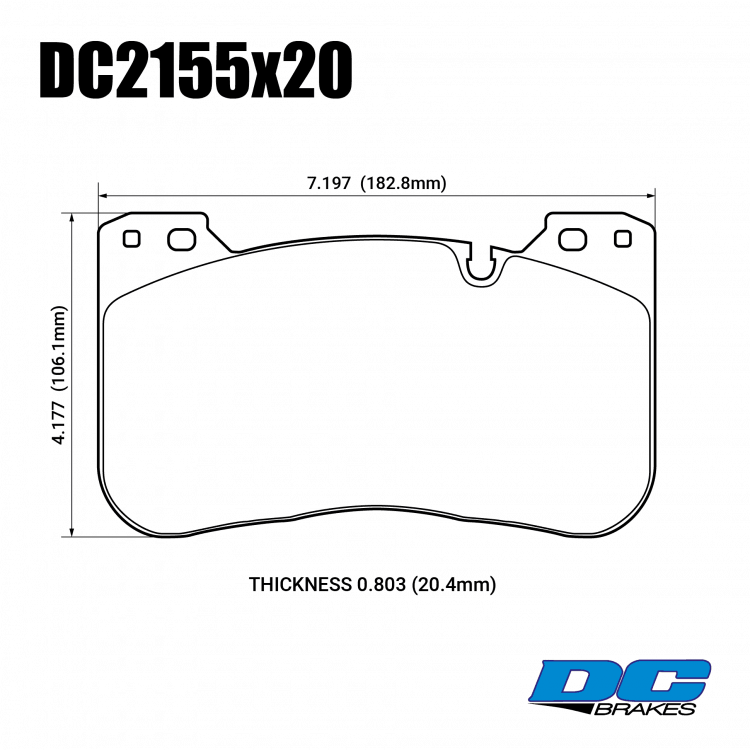 Колодки тормозные DC2155E20 DC Brakes RT.2 перед BMW M5 F90; M8 F92; X5M G05; X6M G06