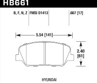Колодки тормозные HB661N.667 HAWK HP Plus KIA Ceed GT; HYUNDAI VELOSTER, i30