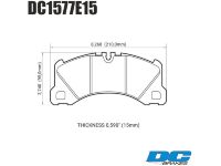 Колодки тормозные DC1577E15 DC Brakes RT.2 перед  CAYENNE, PANAMERA, MACAN, TOUAREG 360, 368, 390MM