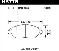 Колодки тормозные HB779R.740 HAWK Street Race; 19mm