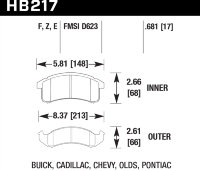 Колодки тормозные HB217E.681 HAWK Blue 9012 Camaro, Firebird 17 mm