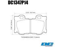 Колодки тормозные DC1347P14 DC Brakes Street STR.S+, задние INFINITI  FX37 / FX50 / G / M