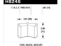 Колодки тормозные HB246S.567 HAWK HT-10; Acura/Honda 15mm