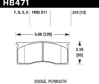 Колодки тормозные HB471U.510 HAWK DTC-70 D11 13 mm