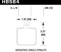 Колодки тормозные HB584W.485 HAWK DTC-30 Aerospace Single Dynalite .218 in. Hole 12 mm