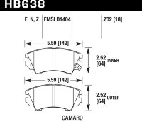 Колодки тормозные HB638F.702 HAWK HPS Opel Astra J 1.4 / 1.6 Turbo, Saab 9-5, 2.0T, 2010->