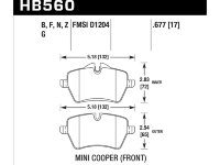 Колодки тормозные HB560B.677 HAWK HPS 5.0; 17mm